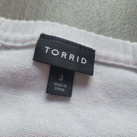 Torrid Womens Red & White Tie-Dye Sweater Size 3 - Picture 3 of 3